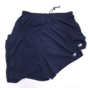 New Balance Shorts Mens 2XL NB Dry Navy‎ Blue Training Running Jogging Lot Of 2